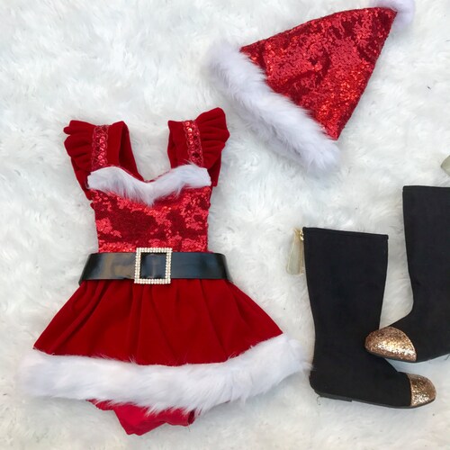 Santa Romper and Corduroy Suspenders