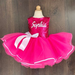 Hot pink dress sequin leotard with tutu skirt