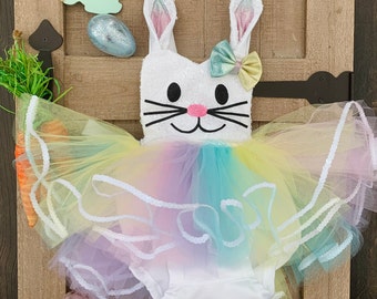 PREORDER pastel rainbow Easter Dazzle Bunny romper tutu dress