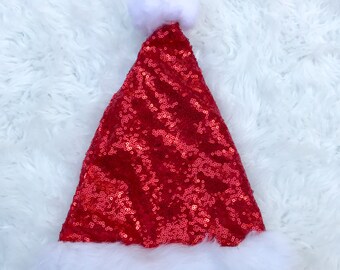 Girls baby Sparkle Santa Hat