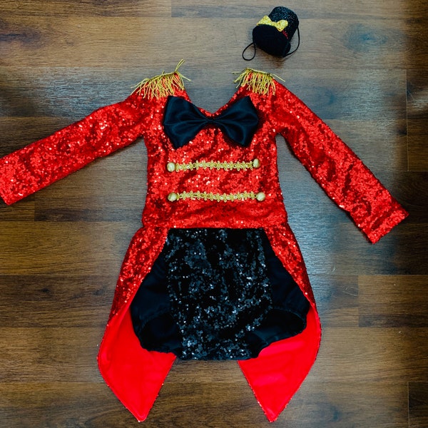 Long sleeve 2 piece Greatest showman costume Ringmaster Circus-Inspired Romper for Girls