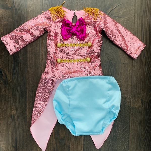 Pastel pink Long sleeve 2 piece Greatest showman costume Ringmaster Circus-Inspired Romper for Girls