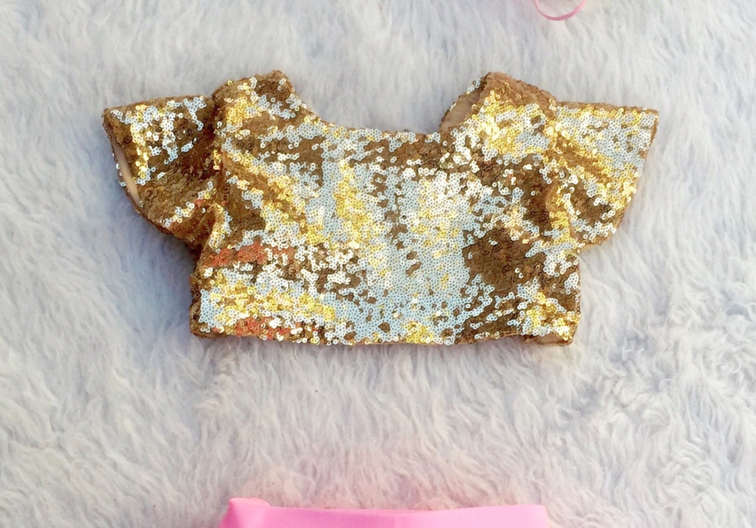 Baby Girls Gold Sequin Crop Top