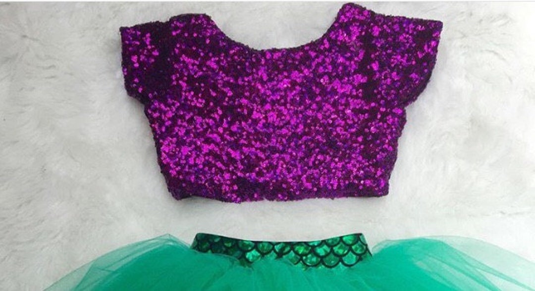 Baby Girls Purple Sequin Crop Top Etsy