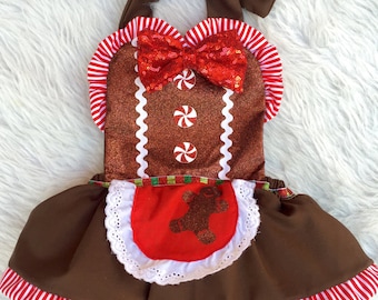 PREORDER Sugar, Sparkle and Spice Romper gingerbread man girl christmas baby romper dress