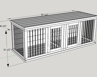 Wooden Double Dog Kennel DIY Plans Medium size