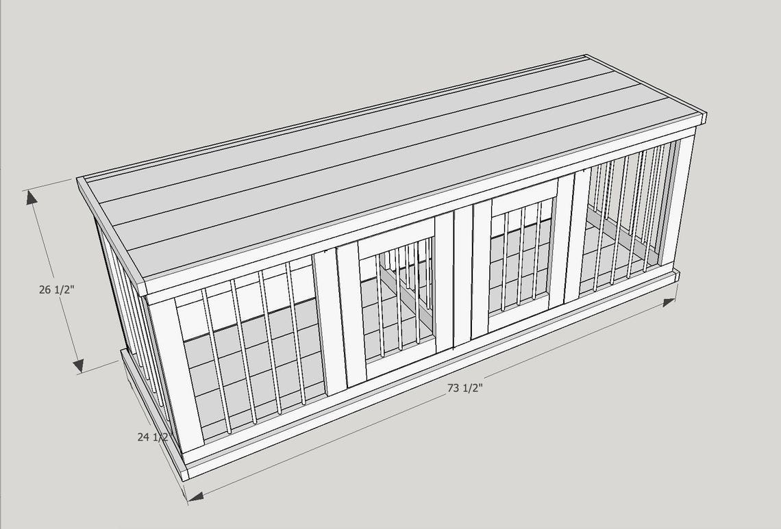 Plans to build your own Wooden Double Dog Kennel DIY Plans Etsy