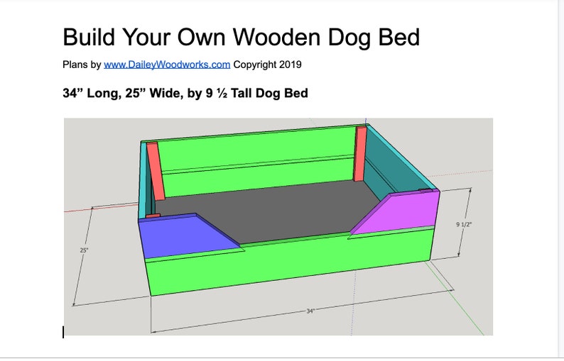 Wooden Dog Bed Downloadable Plans to Build Your Own Etsy UK