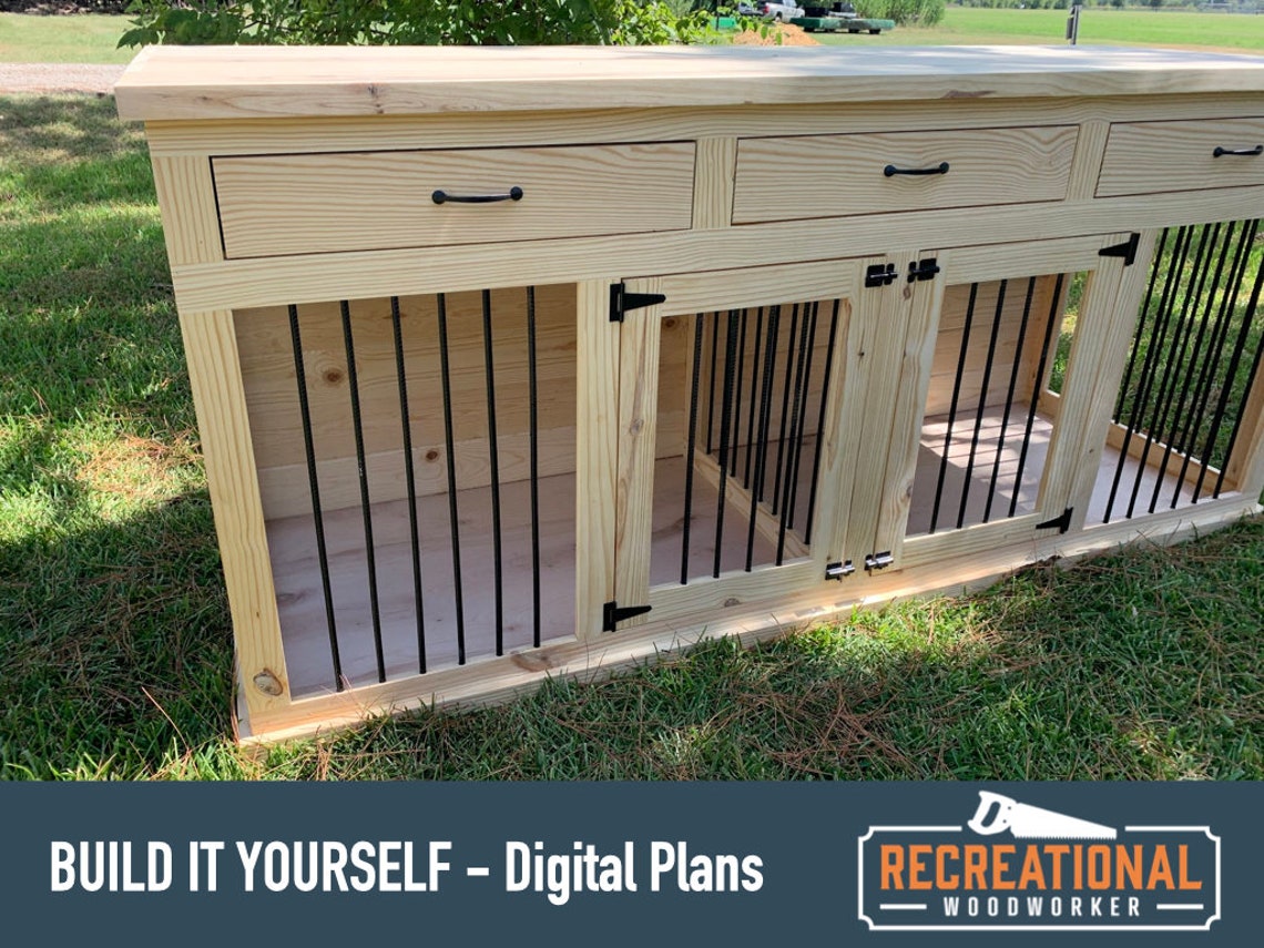 Digital Plans Wooden Dog Crate Entertainment Center DIY | Etsy