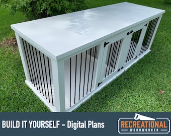 DIY Plans - Medium Wooden Double Dog Kennel - Digital Plans Only