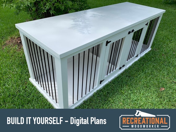 DIY Plans Medium Wooden Double Dog Kennel Digital Plans Only Etsy Canada