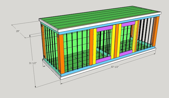 free double dog kennel plans