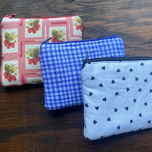 mini wallet zipper pouch, quilted coin pouch, purse organizer, quilted card holder, quilted zipper coin pouch, cut handmade coin purse
