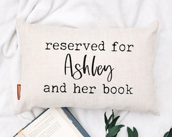 Book Pillow, Custom Book Pillow, Reading Pillow, Reading Gift, Book Quote Gift, Reserved Pillow, Custom Name Pillow, Christmas Pillow