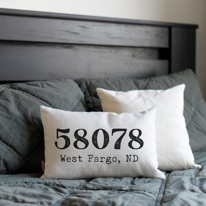 Zip Code Pillow, Custom Location Pillow, City Pillow, Zip Code Gift, State Pillow, Personalized Pillow, Typewriter Pillow, Christmas Gift image 5