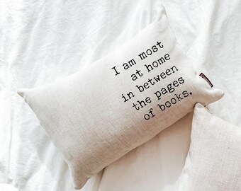 Custom Book Quote Pillow: Reading Gift, Modern Bookish Throw Pillow