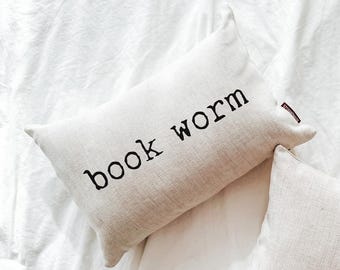 Bookworm Pillow: Handmade Reading Nook Throw Pillow