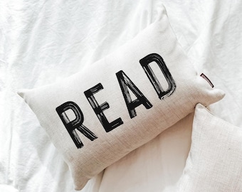 Lumbar Reading Pillow, Book Nook Pillow, Bookish Home Decor