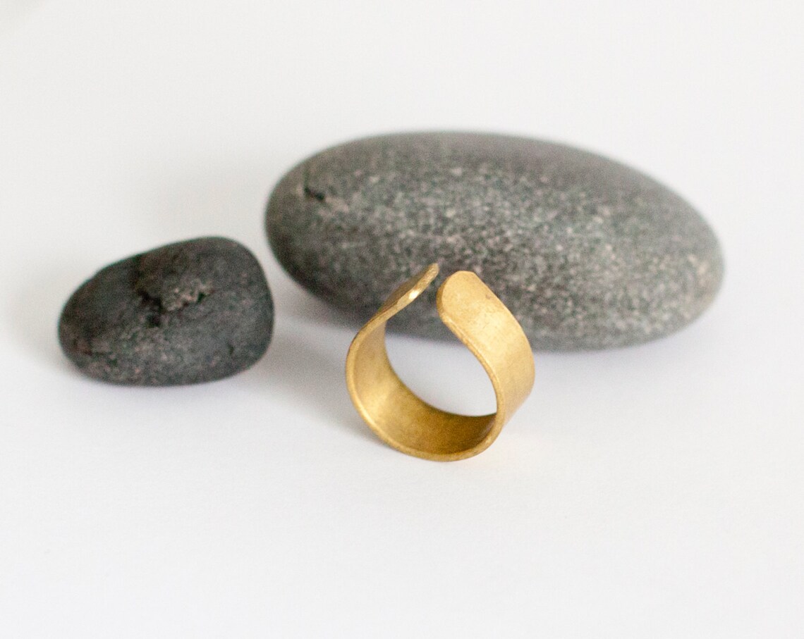 Large Brass Ring in Soft Drop Shape Stylish in Its Etsy