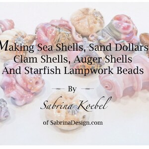 May include: A collection of handmade glass beads in various shapes and colors, including sea shells, sand dollars, starfish, and clam shells. The beads are made by Sabrina Koebel of SabrinaDesign.com.