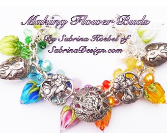How to make Flower Buds by Sabrina Koebel of SabrinaDesign Handmade Lampwork Beads Lampwork Bead Tutorial