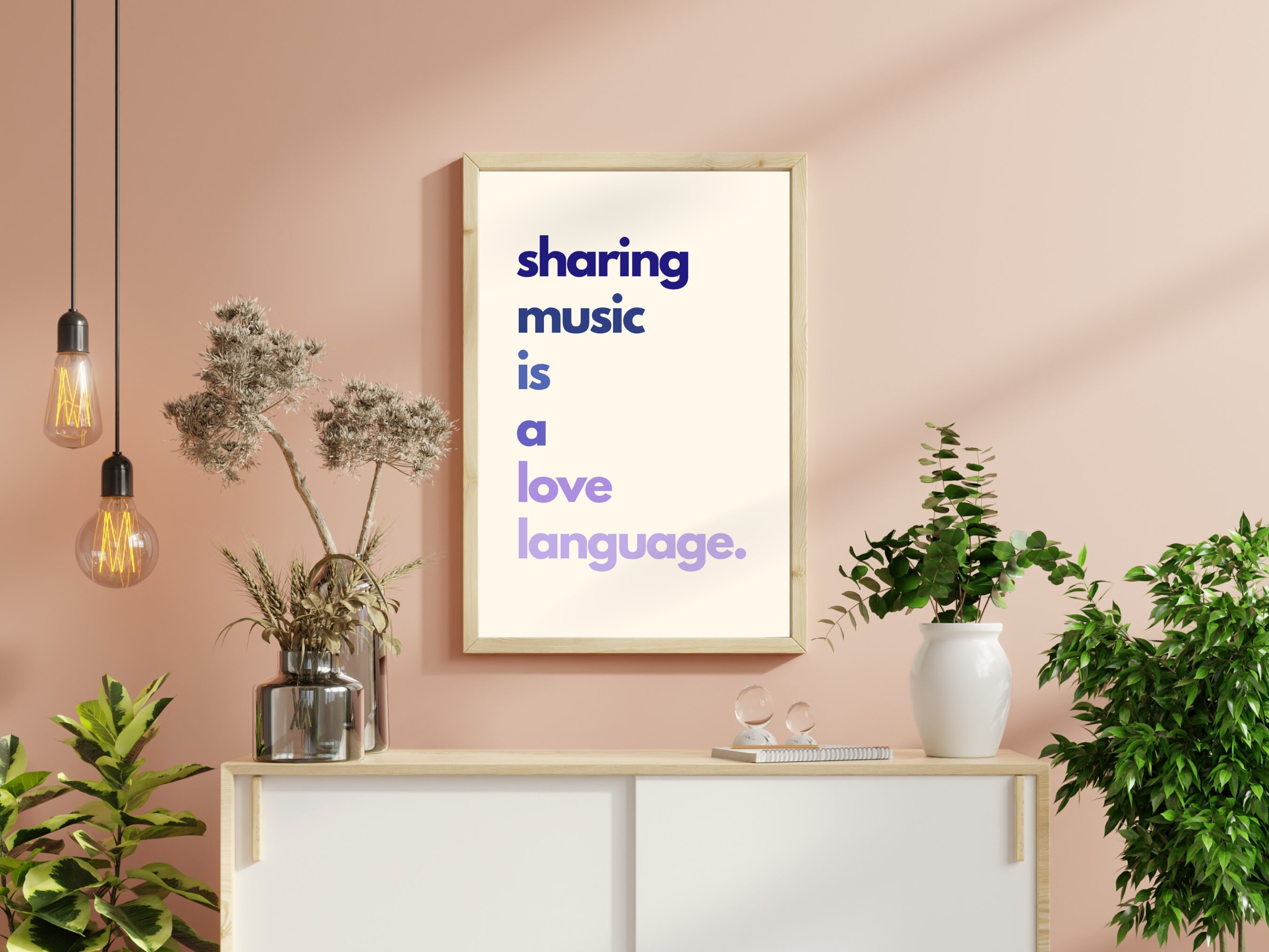 Sharing Music is a Love Language Digital Print Wall Art Decor