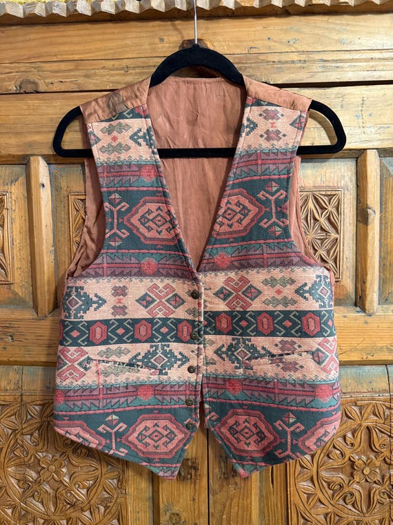 Handwoven Turkish Kilim Vest: Antique Wool, Lightweight, Unisex