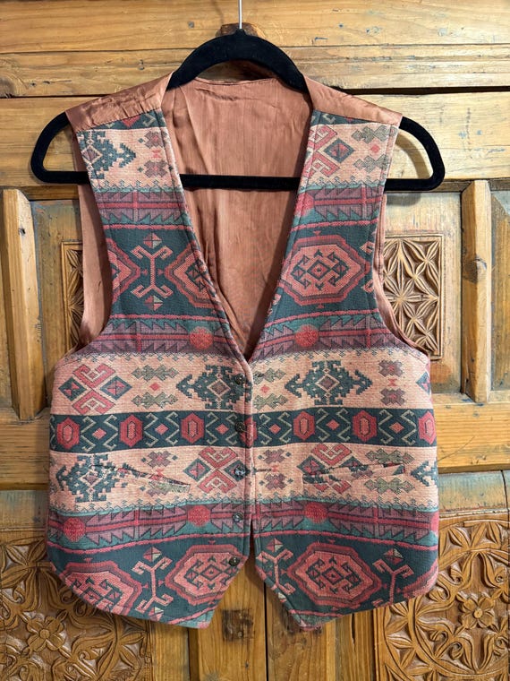 Handwoven Turkish Kilim Vest: Antique Wool, Unisex Design