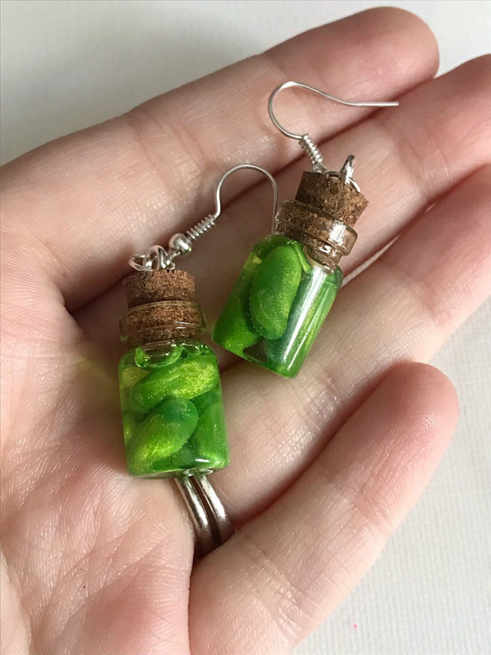 Pickle Earrings Pickle Jar Earrings Pickle Jewelry Polymer Etsy