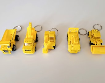 Construction - Dump Truck, Crane, Excavator,  Cherry Picker, Roller Die cast Truck Keychain