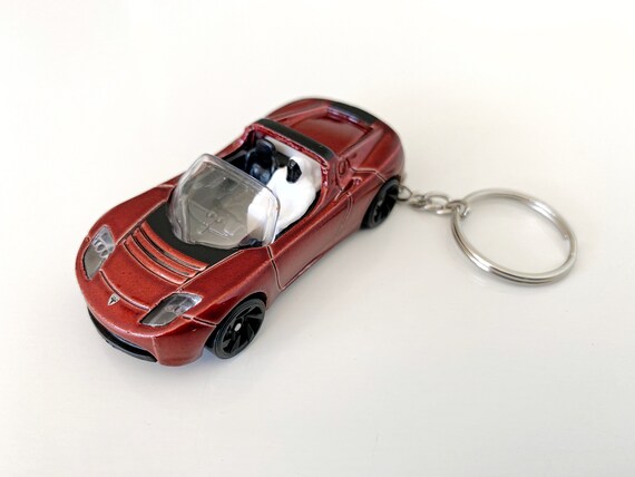 Tesla Roadster With Starman Hotwheels Die Cast On Key Chain