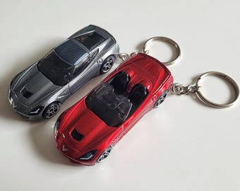 2014 Corvette Stingray Convertible & Hardtop - Hot Wheels Diecast on Key Chain