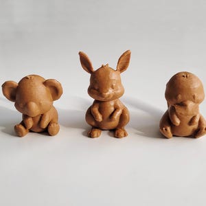 Australian Animals Wood Figurines Koala, Kangaroo, Platypus 3D Printed