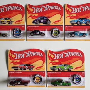 Hot Wheels Red Line 50º aniversário 2017 - conjunto completo ou individual - cartão longo colecionável raro