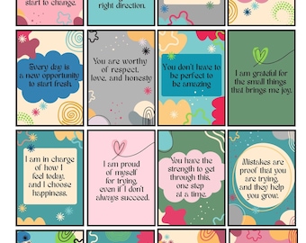 Inspirational Quote Art Prints, 16 Motivational Wall Decor, Positive Affirmations, Floral Art