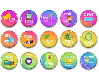 Colorful Chore Chart Magnets - Kids Chores - Family Jobs - Daily Routine - Chore Chart - Family Organization - Family Command Center