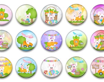 Bunny Rabbit Fridge Magnets - Locker Decor, Cubicle Decor - Sweet Pins -  Preschool Travel Activity - Easter Decor - Basket Fillers