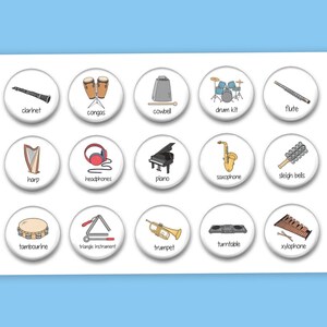 Musical Instrument magnets Music teacher Homeschool curriculum Piano Teacher Montessori classroom Music collection image 2