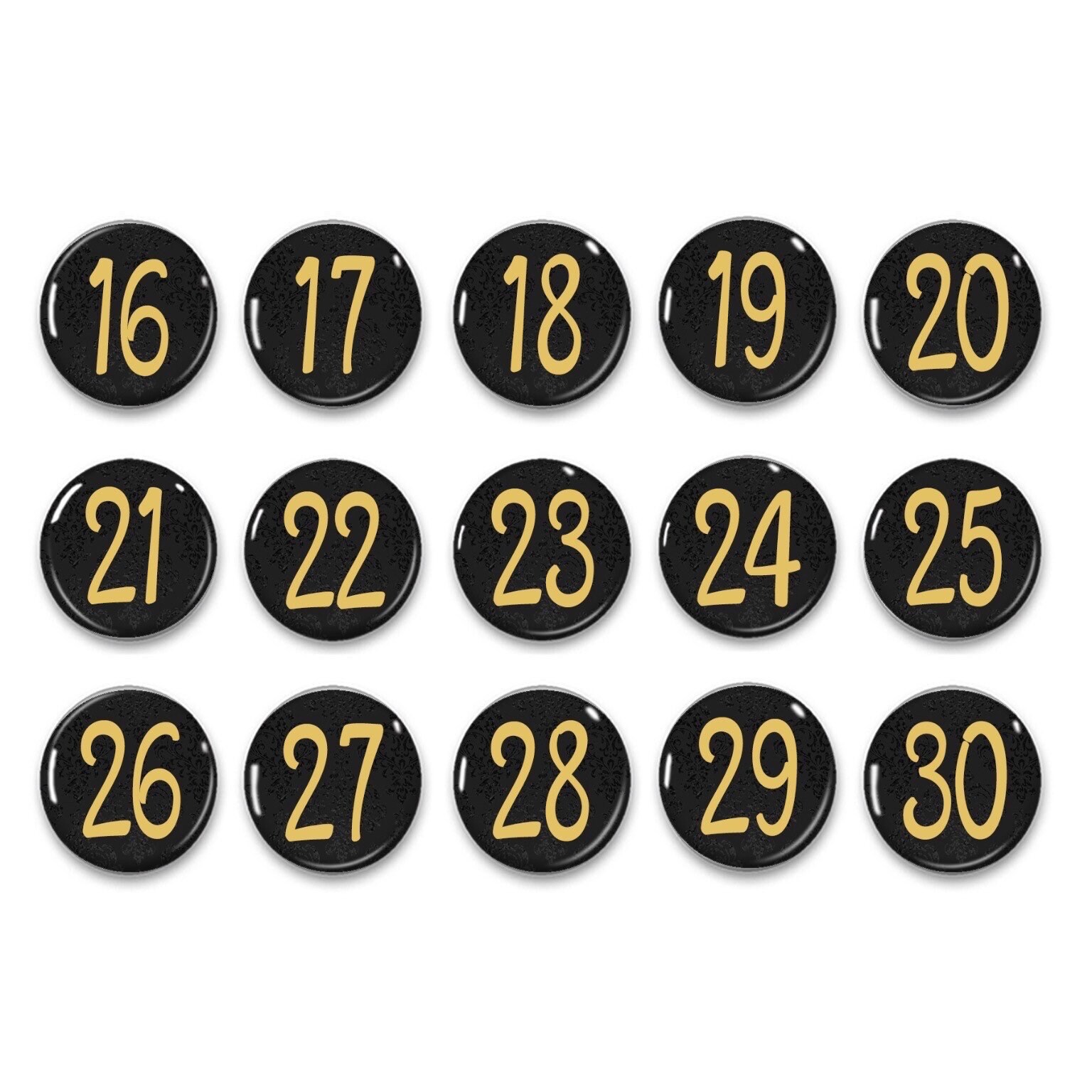 White Number Glass Magnets