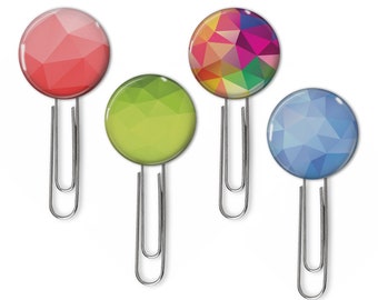 Large Geometric Bookmarks - Jumbo Planner Clips - Cubicle Decor - Planner Accessories - Journal Decoration