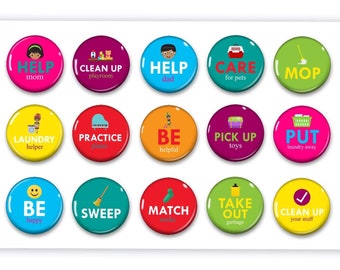 Colorful Chore Chart Magnets - Kids Chores - Family Jobs - Daily Routine - Chore Chart - Family Organization - Family Command Center