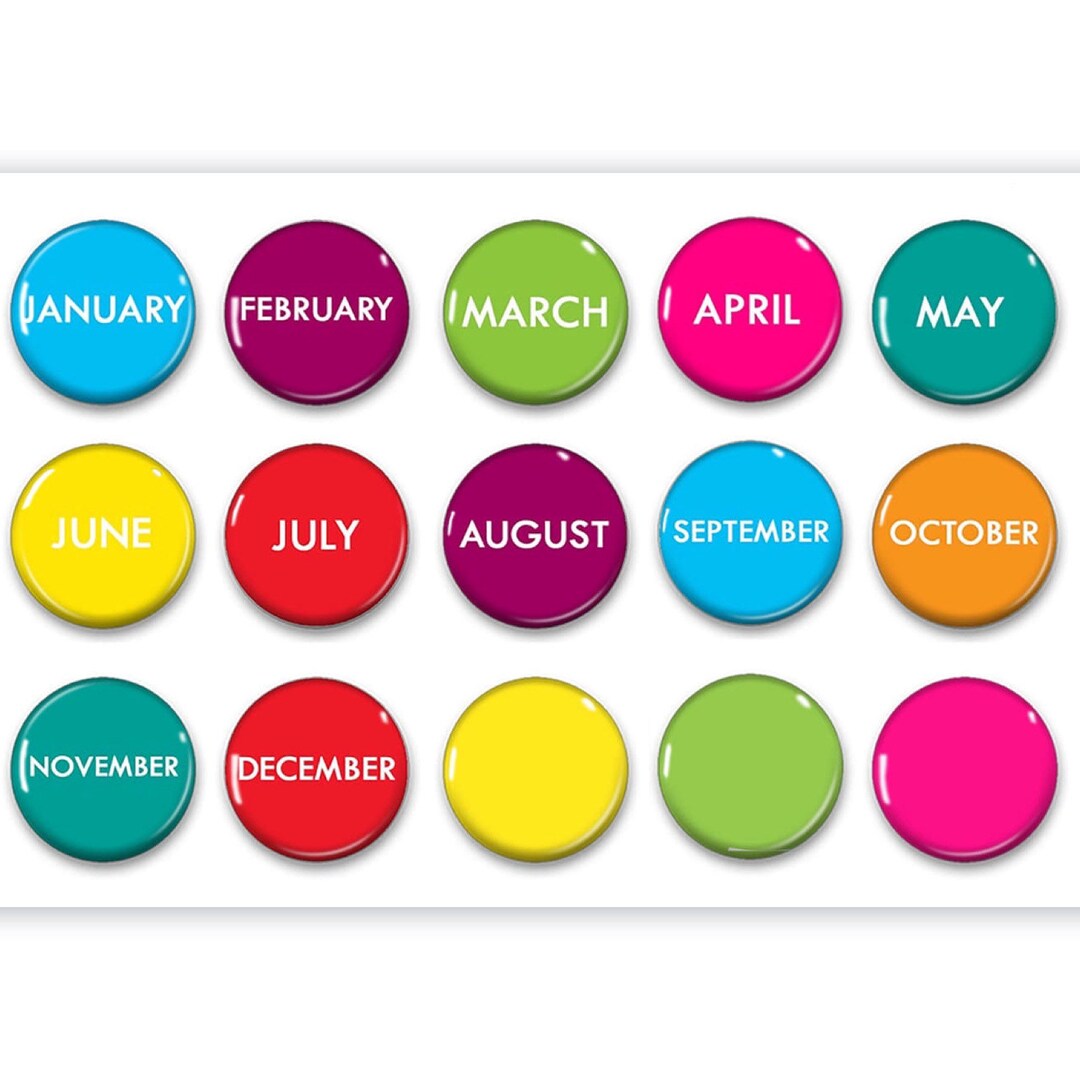 Colorful Months of the Year Perpetual Calendar Classroom