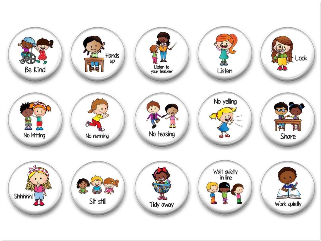 Good Behavior Classroom Magnets Class Rules Family Rules Back to School ...
