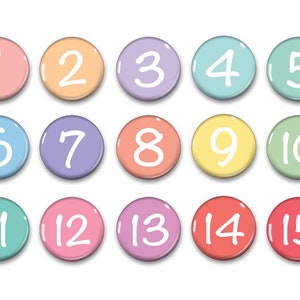 Student Number Magnets - Attendance Numbers - Perpetual Calendar Magnets - Teacher Gift - Montessori Learning - Harmony Collection