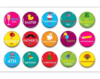 Brightly Colored Calendar Magnets - Holidays - Classroom Magnets - Perpetual Calendar - Classroom Magnets - Schedule - Daily Routine
