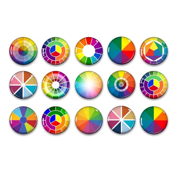 Color Wheel Pins or Magnets - Color Spectrum - Cubicle Decor - Art Teacher Gift - Teacher Gift - Rainbow