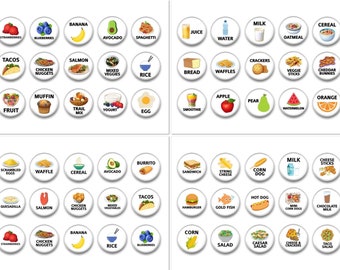 Miniature Food Magnets - Communication Resources - English as a Second Language - ESL Teacher - Autism Spectrum - Grocery list