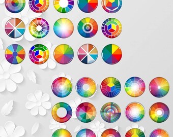 Color Wheel Pins or Magnets - Color Spectrum - Cubicle Decor - Art Teacher Gift - Teacher Gift - Rainbow