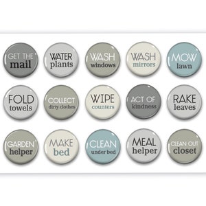 Chore Magnets - Family Command Center - Kids Jobs - Adult Chores - Chore Magnets - Minimalistic Style