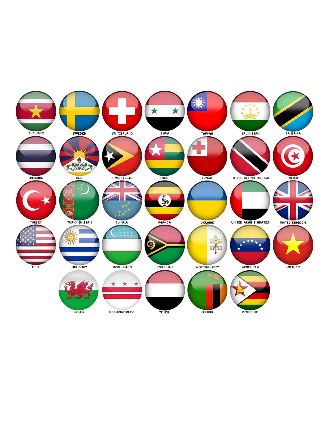 Flag 197 Countries of the World Flags Map Art Etsy